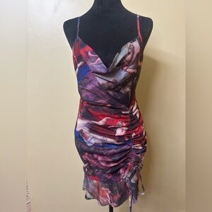 Renaissance Multicolor Print Mini Dress